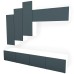 Living Armonia MDF Gri - Varianta 3 cu sistem " PUSH TO OPEN "